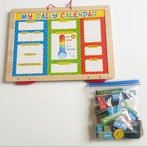 Melissa & Doug wood magnet calendar seasons weather date mood